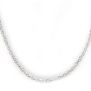 KOKAV 14K White Gold Cable Chain 2mm width and 18" length