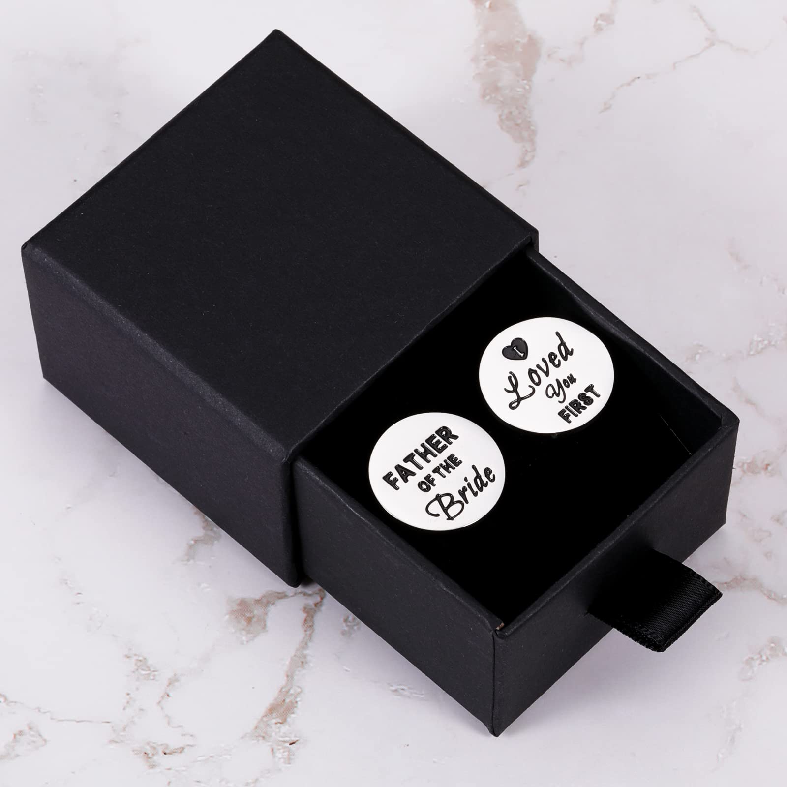 Father of the Bride Gifts from Daughter Wedding Cufflinks Gifts for Father of the Bride Men Father’s Day Gifts for Dad Daddy Birthday Christmas Valentine’s Day Cuff Link Gifts for Father Papa Him