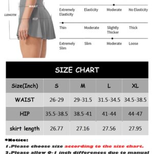 RIOJOY Tennis Skirts for Women with Pockets Inner Shorts Cross High Waisted Golf Athletic Running Workout Sports Outfits(A# V-Waist Grey,S)