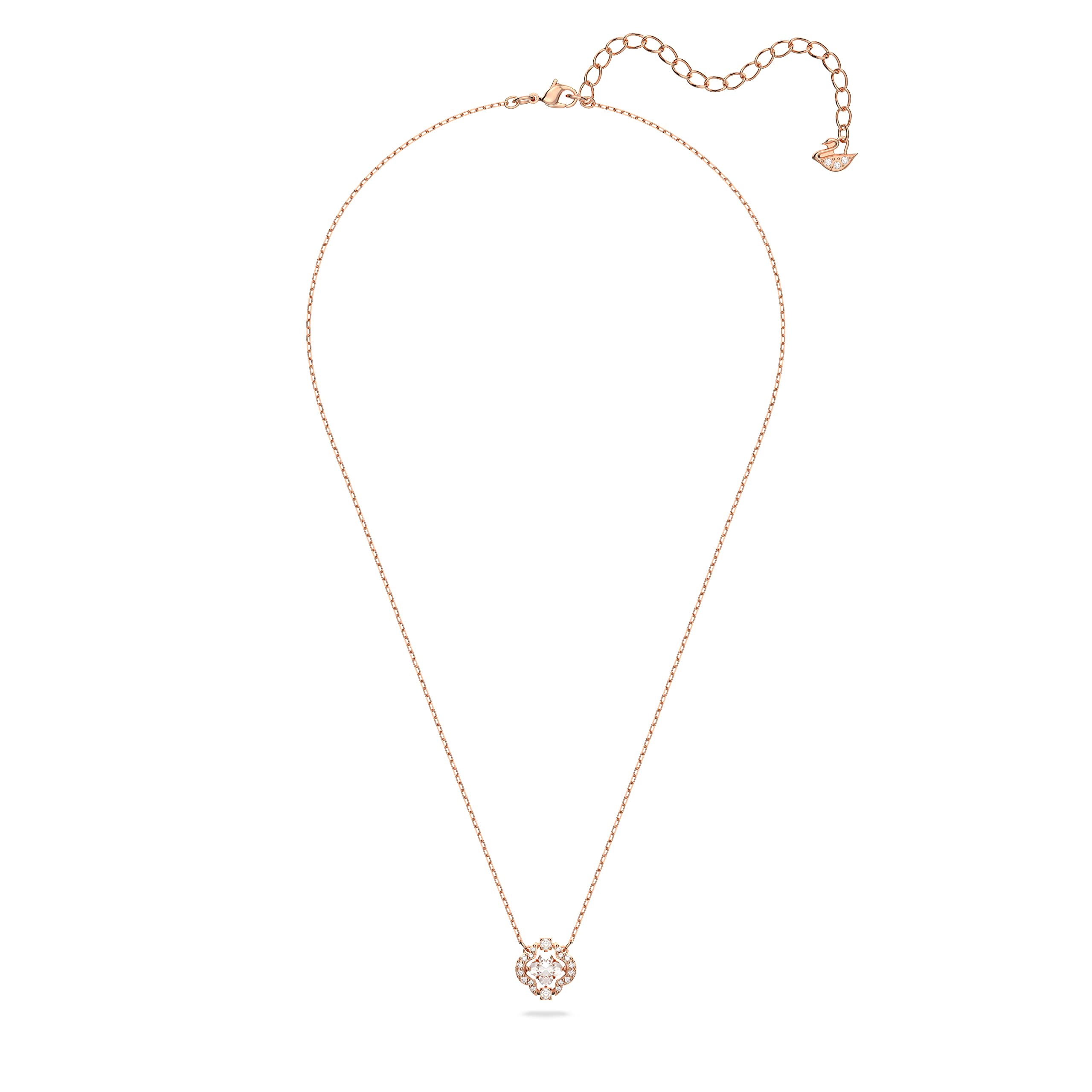 SWAROVSKI Sparkling Dance necklace, White, Rose gold-tone plated