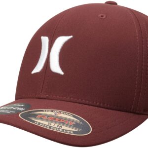 Hurley Men's H20 Dri One & Only Flexfit Baseball Cap, Size Large-X-Large, Burgundy