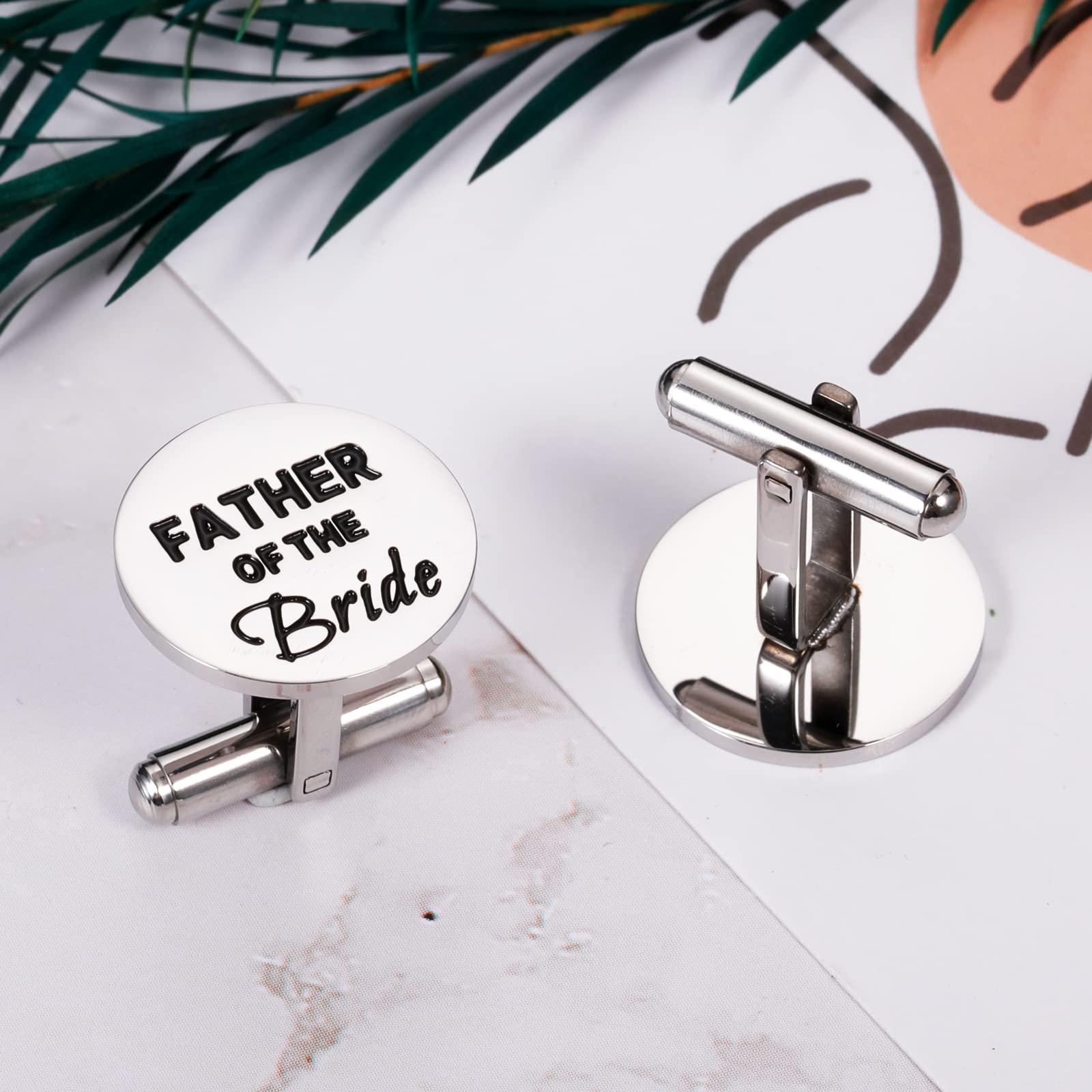 Father of the Bride Gifts from Daughter Wedding Cufflinks Gifts for Father of the Bride Men Father’s Day Gifts for Dad Daddy Birthday Christmas Valentine’s Day Cuff Link Gifts for Father Papa Him