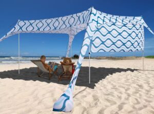 beach sunshade with side wall shade windproof design,sun shelter upf50+ portable family canopy tent anchors 10x10 ft 4 poles pop up outdoor shelter for beach,backyard and picnics