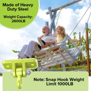 Highpro 2 Swing Set Brackets and 2 Swing Hangers for Wooden Sets Heavy Duty Swingset Hardware Swing Set Parts Outdoor Swing Set Accessories with Locking Hooks for Porch, Patio, Playground Indoor/Outdo