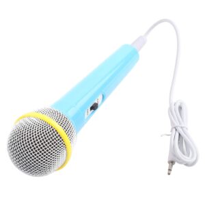 estink wired microphone, classic wired dynamic microphone 3.5mm jack lightweight no battery for kids singing mechine home wired microphone(blue)