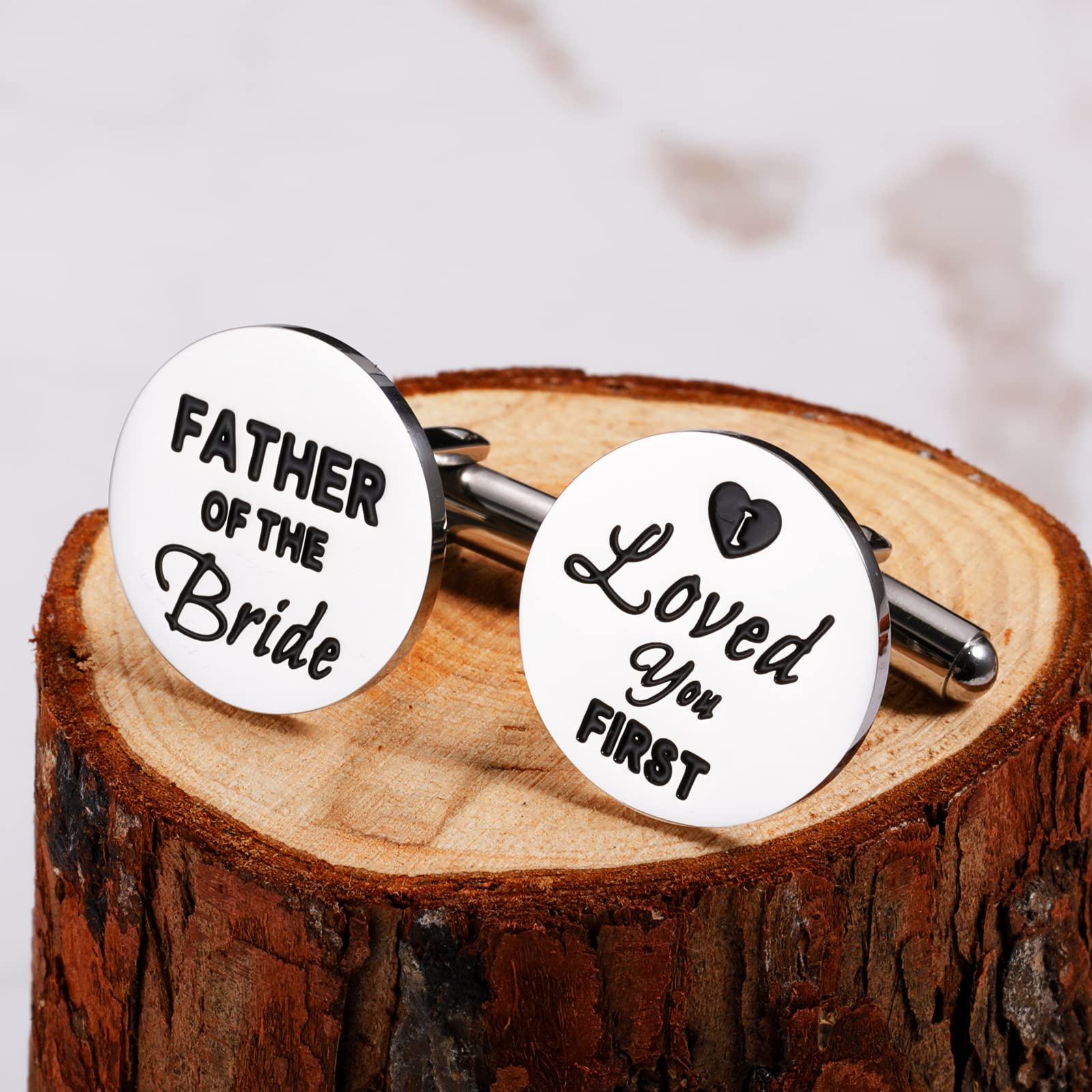 Father of the Bride Gifts from Daughter Wedding Cufflinks Gifts for Father of the Bride Men Father’s Day Gifts for Dad Daddy Birthday Christmas Valentine’s Day Cuff Link Gifts for Father Papa Him