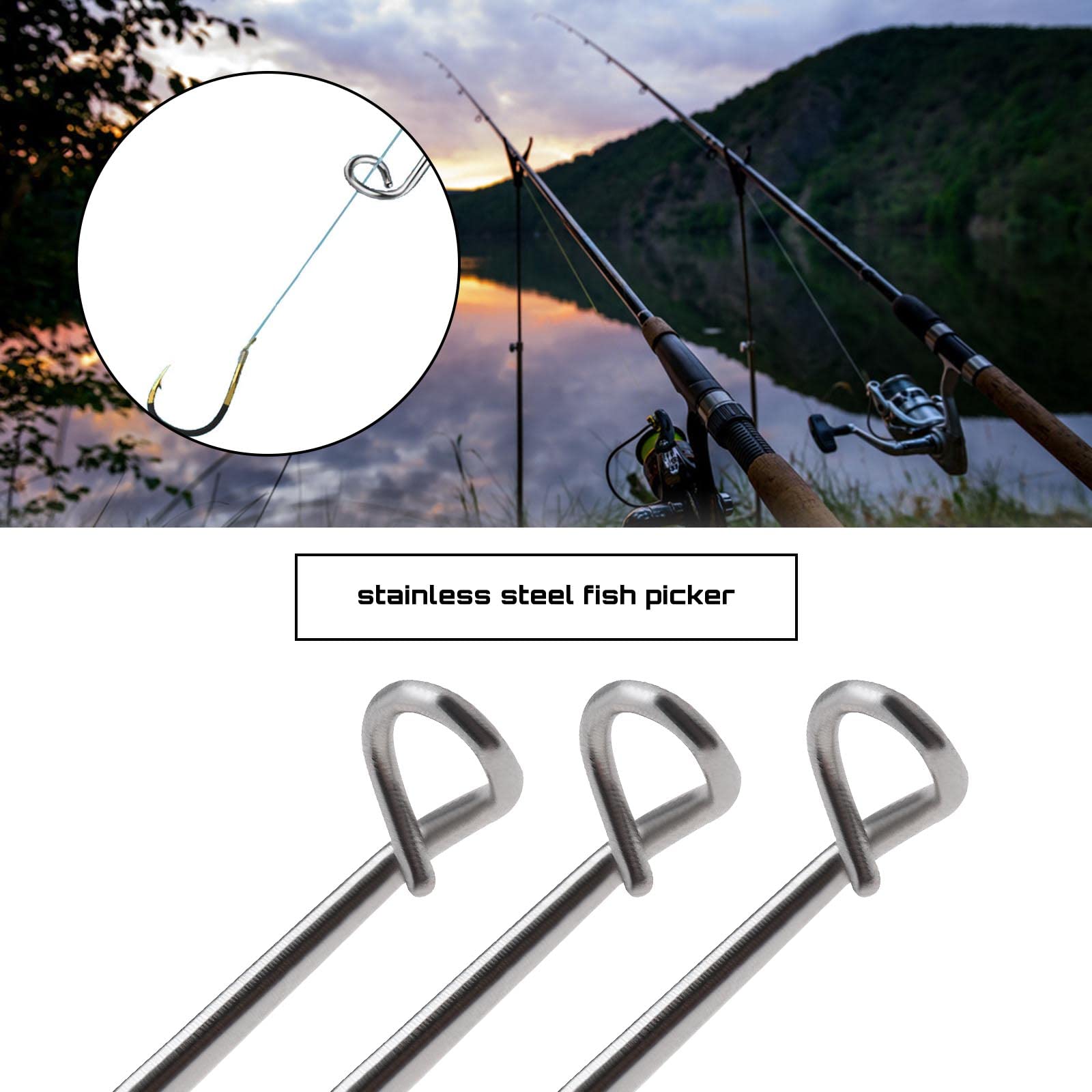 Create idea 5PCS Fishing Unhooking Disgorger Stainless Steel Portable Fishing Hook Remover Hook Detacher Hook Extractor Fishing Accessories