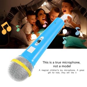 Estink Wired Microphone, Classic Wired Dynamic Microphone 3.5mm Jack Lightweight No Battery for Kids Singing Mechine Home Wired Microphone(Blue)