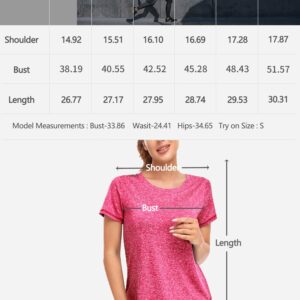 Abrooical Women's Athletic Short-Sleeved Running T-Shirts Lightweight Quick Dry Workout Training Yoga Crewneck Tops Red X-Large