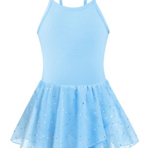 EQSJIU Ballet Costumes For Girls Toddler Dance 2t 3t 18-24 Months Leotards With Skirts Tutu Outfits Bodysuits Light Royal Blue