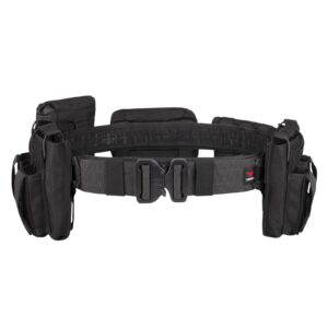 BOMTURN Battle Belt Tactical Belt with Accessories: Duty Belts Law Enforcement Combat Airsoft Police Belt with Pouches 7pcs