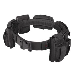 BOMTURN Battle Belt Tactical Belt with Accessories: Duty Belts Law Enforcement Combat Airsoft Police Belt with Pouches 7pcs