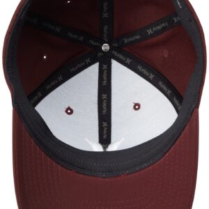 Hurley Men's H20 Dri One & Only Flexfit Baseball Cap, Size Large-X-Large, Burgundy