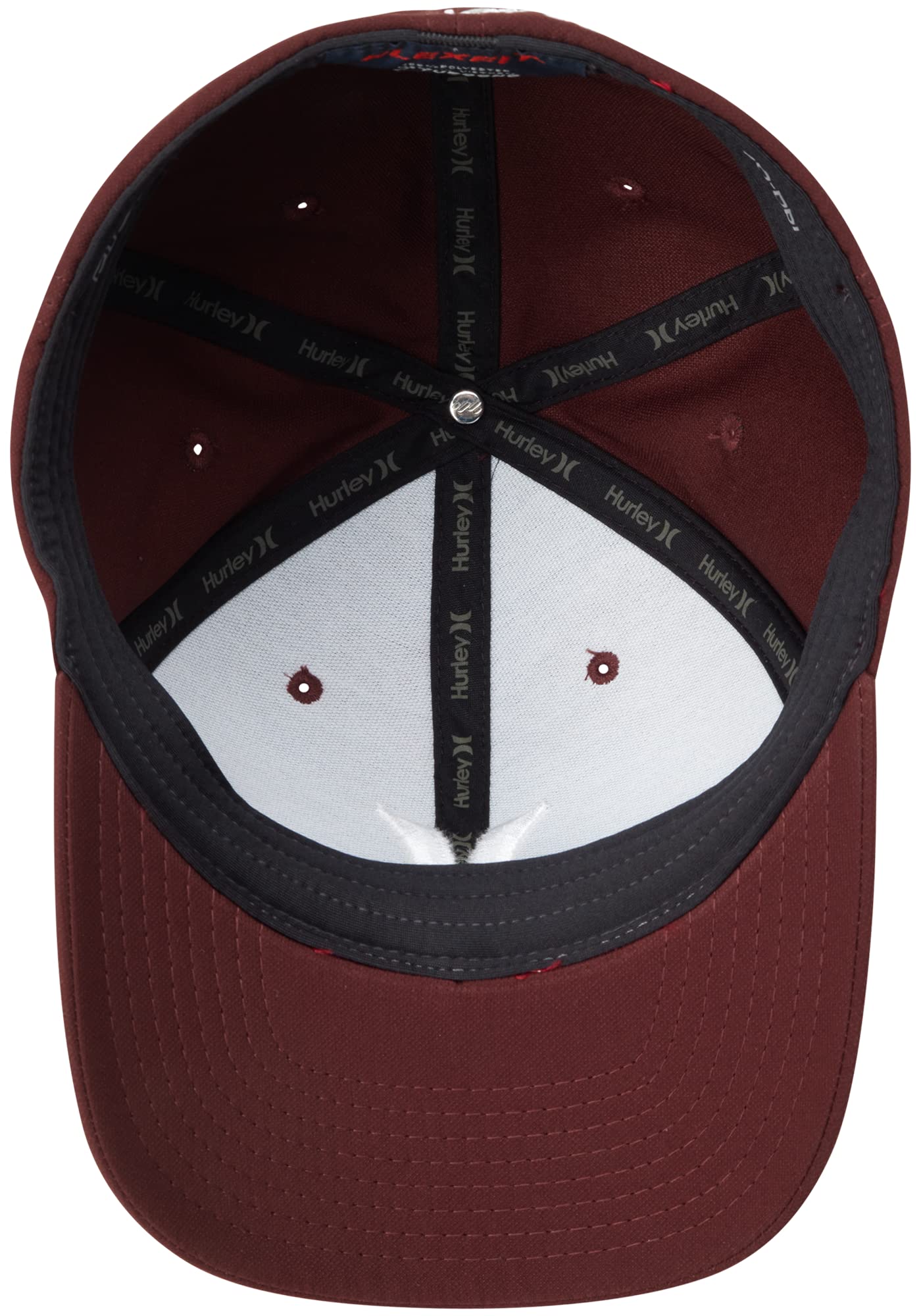 Hurley Men's H20 Dri One & Only Flexfit Baseball Cap, Size Large-X-Large, Burgundy