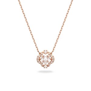 SWAROVSKI Sparkling Dance necklace, White, Rose gold-tone plated