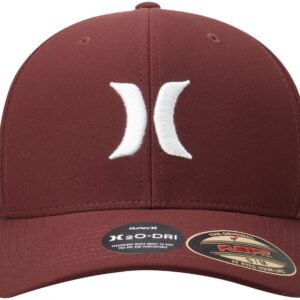 Hurley Men's H20 Dri One & Only Flexfit Baseball Cap, Size Large-X-Large, Burgundy