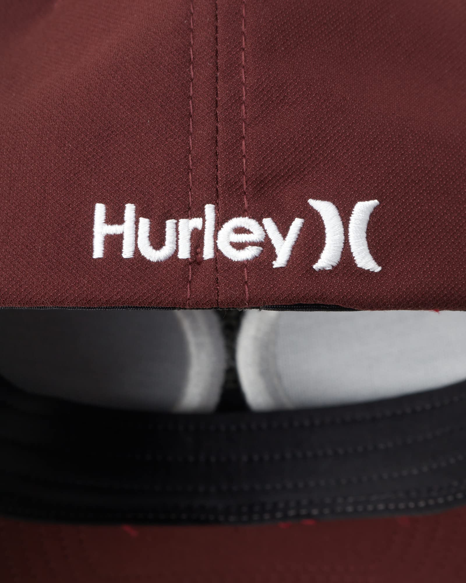 Hurley Men's H20 Dri One & Only Flexfit Baseball Cap, Size Large-X-Large, Burgundy