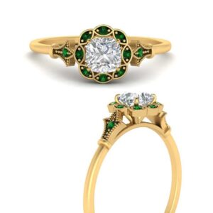 Birthday Gifts for 14 Year Old Friend Birthday Gifts Cocktail Rings for Women Jewelry Wedding Dress Matching Ring Diamond Ring Yellow Gold Plated Created Emerald Cushion Shape Size 9