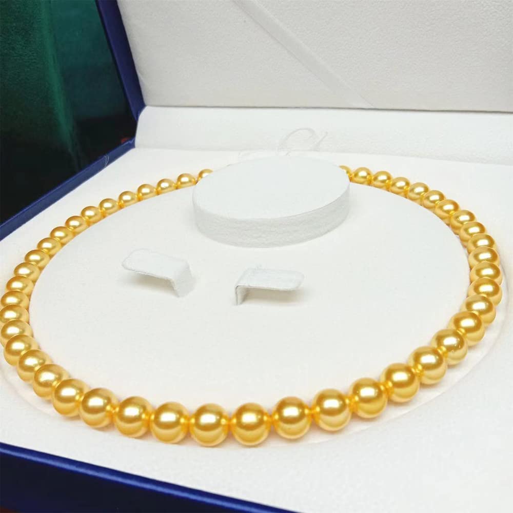 Gold, Malachite green,White Freshwater Genuine Cultured Pearl Necklace for Women in AAAA Quality，length（46cm18.1 in）