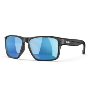 konlley floating polarized sunglasses, water sports sunglasses for men and women, anti-seawater buoyant sunglasses (matte black frame/ice blue mirrored lens)