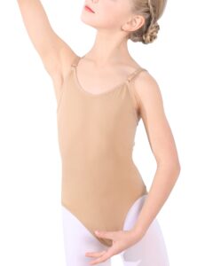 tenvda girls nude seamless undergarment camisole tan leotard nudie dance bodysuits for 12-16 years old kids ballet gymnastics