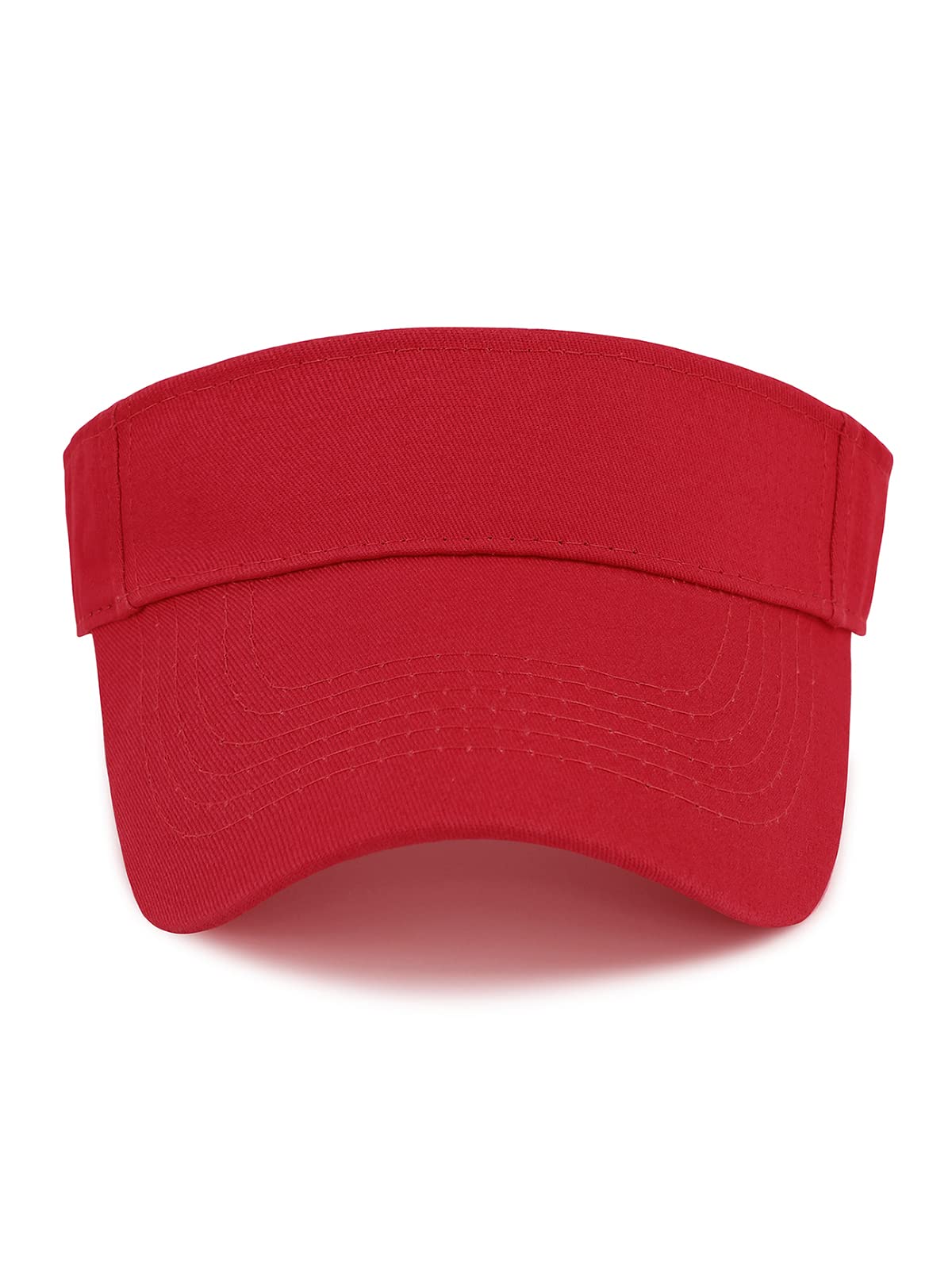 Womens Visor Hats Unisex Sun Visor Cotton Twill Adjustable Sun Caps Summer UV Protection Hat for Sports Red One Size