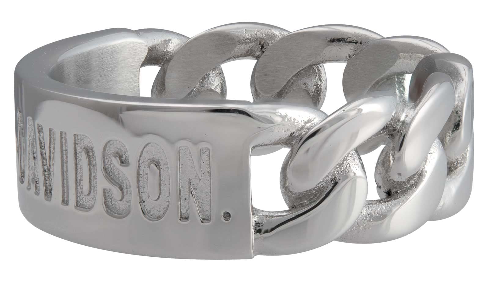 Harley-Davidson Women's H-D Script Bar Curb Link Ring - Stainless Steel (6)