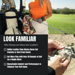 CaddyDaddy Claw Golf Gloves for Women | Flex-Mesh Design for Cool Ventilation | Lasts 3-5 Times Longer Than Leather | Silicone-Web Coating for Maximum Grip | Machine-Washable | Grey | RH-Med