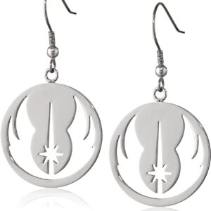 Rebel Alliance Jedi Order Earrings For Women Lightweight Dangle 925 Silver Earrings Hoop Trendy Jewelry Fashionable Fishhook Galactic Accessory Ideal Gift