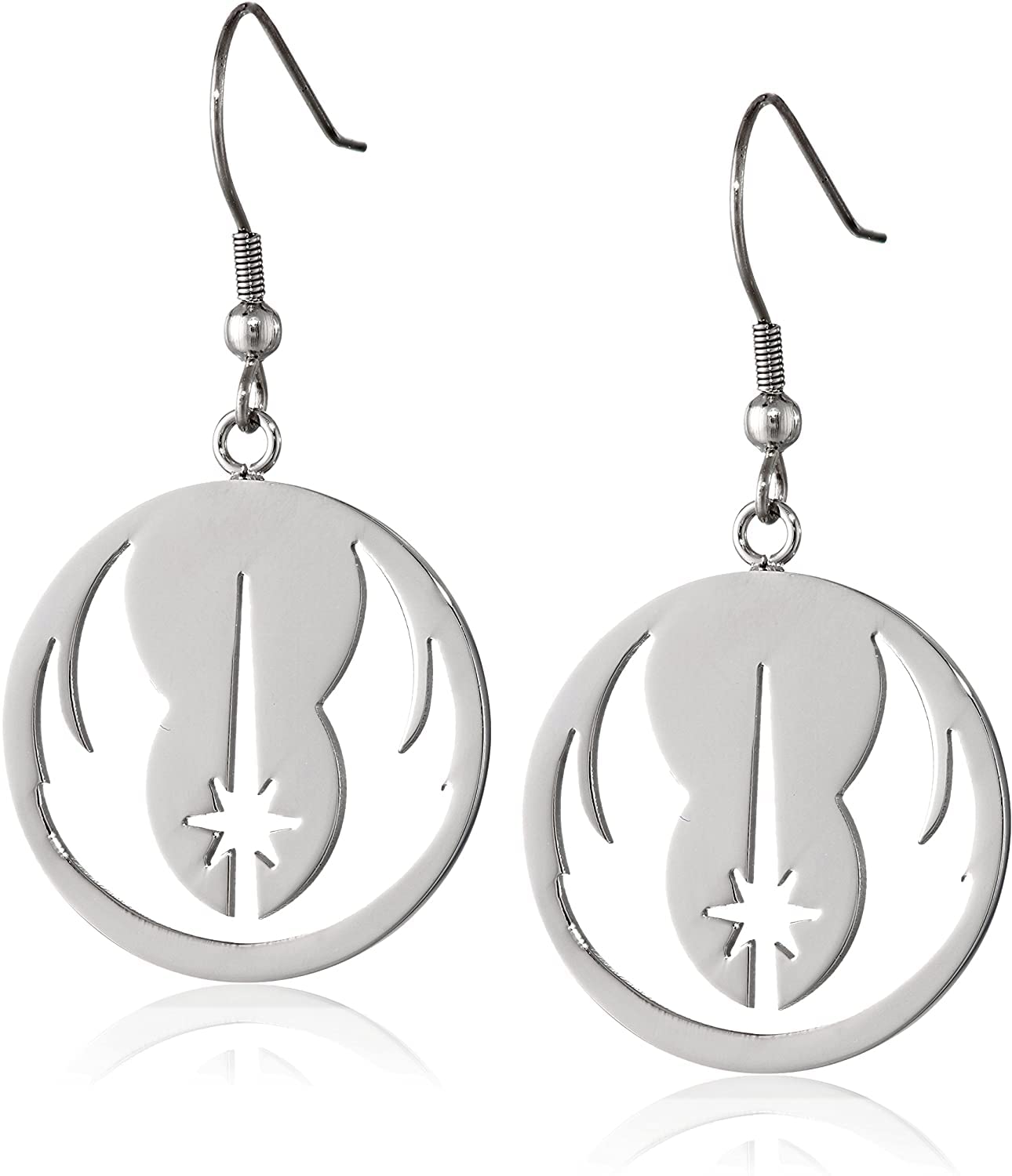 Rebel Alliance Jedi Order Earrings For Women Lightweight Dangle 925 Silver Earrings Hoop Trendy Jewelry Fashionable Fishhook Galactic Accessory Ideal Gift