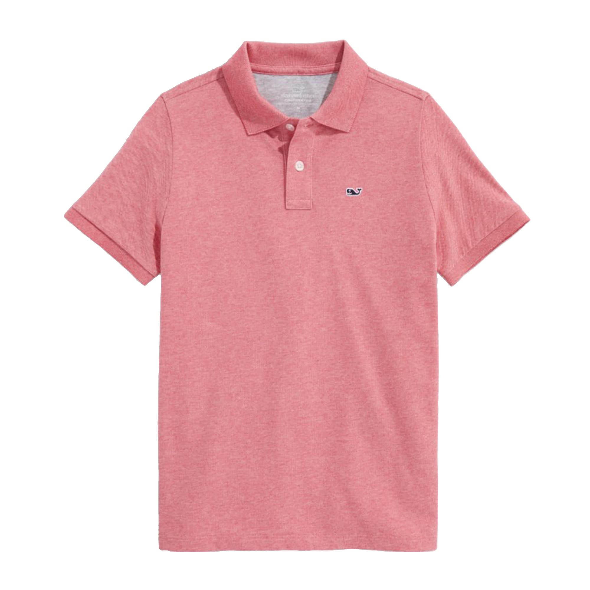 vineyard vines Boys' Edgartown Short Sleeve Pique Polo, Lobster Reef, Medium