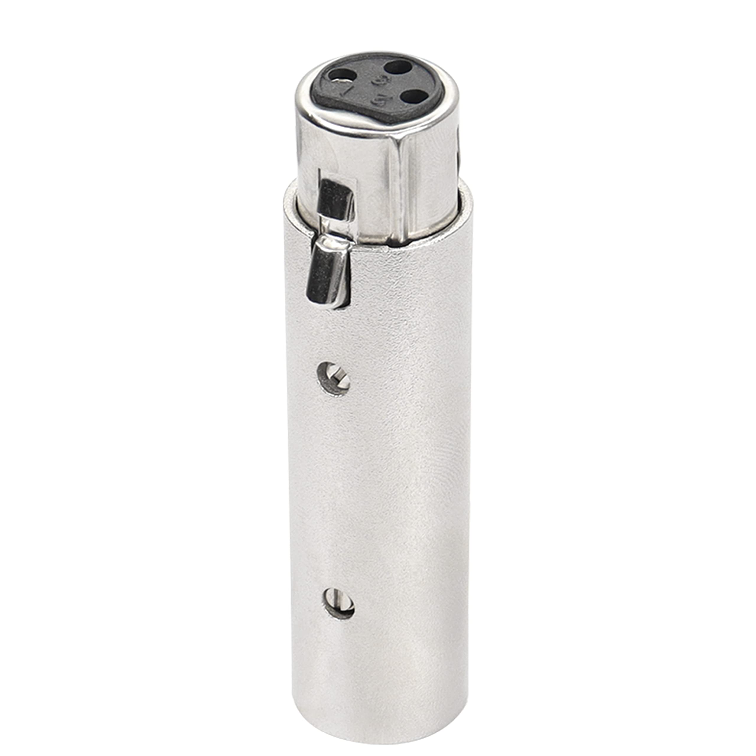 MEIRIYFA XLR 3 Pin Female to XLR 5 Pin Male Adapter Connector Gender Changer，Anodized Aluminum Adapter with Lock Release Button（Sliver-1PCS