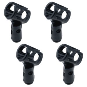 Pastlla 4Pcs Microphone Clip Rubber Flexible Mic Holder Handheld Wireless Mic Holder Adjustable Angle Mic Holder (Inner Diameter Range 30-50mm)