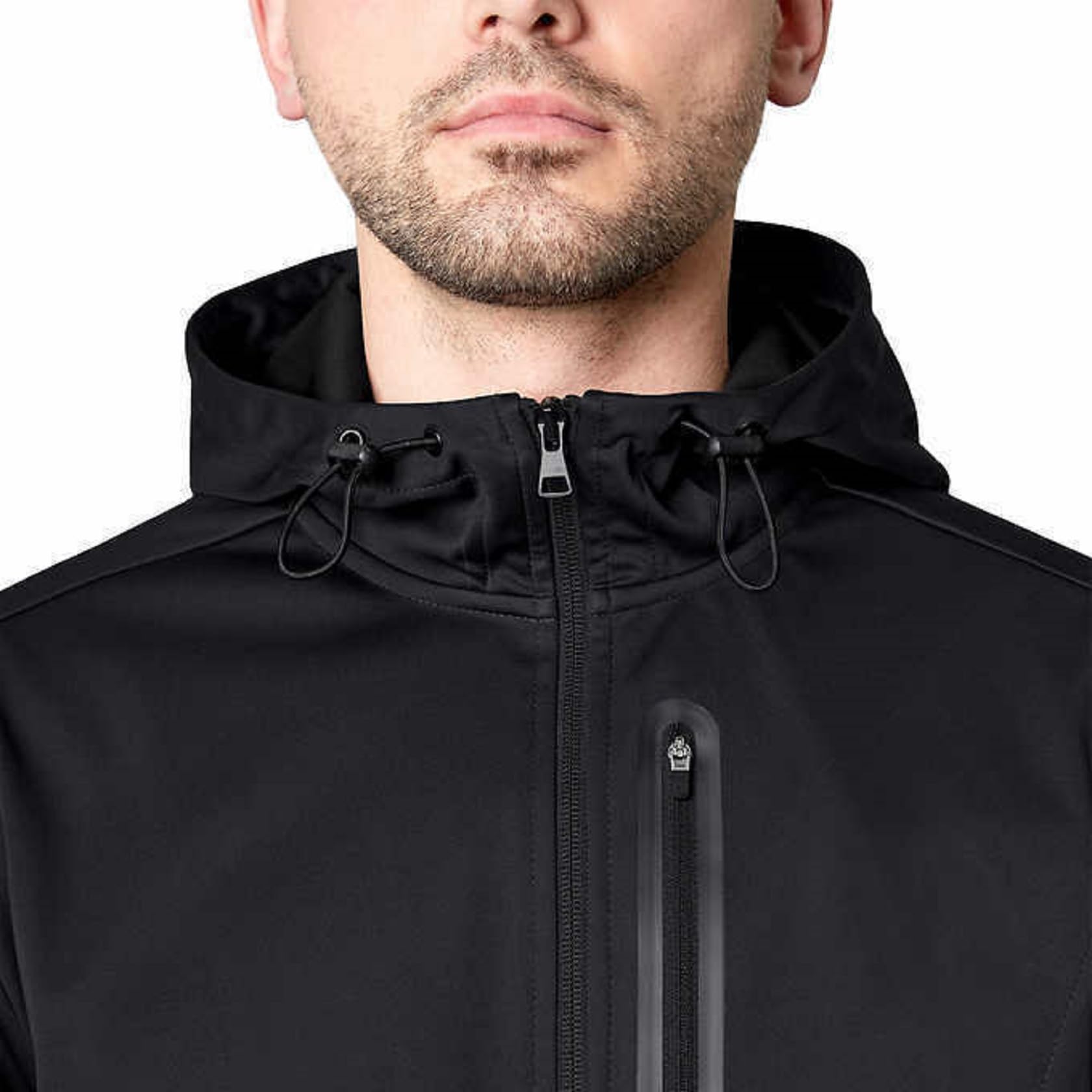 Mondetta Men's Full Zip Hooded Active Jacket (Small, Black)