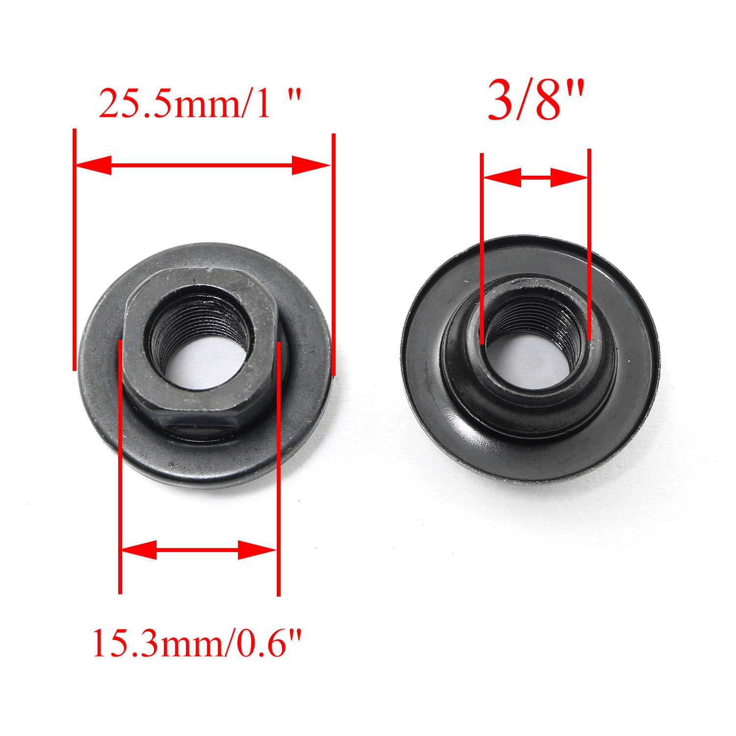 WELWIK 2PCS 3/8x26T Rear Axle Nut, Bike Bicycle Axle Nuts, Hub Nuts, Bike Bicycle Rear Axle Nuts Hub Nuts, Cone Nuts Dust Protector, Large