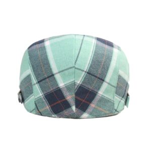 WITHMOONS Adjustable Colorful Plaid Flat Cap Newsboy Cabbie Golf Beret Hat YZ30109 (Green)