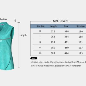 Vldnery Womens Polo Apparel Tops Moisture Wicking Athletic Workout Plus Size Sleeveless Tops Green (3XL)