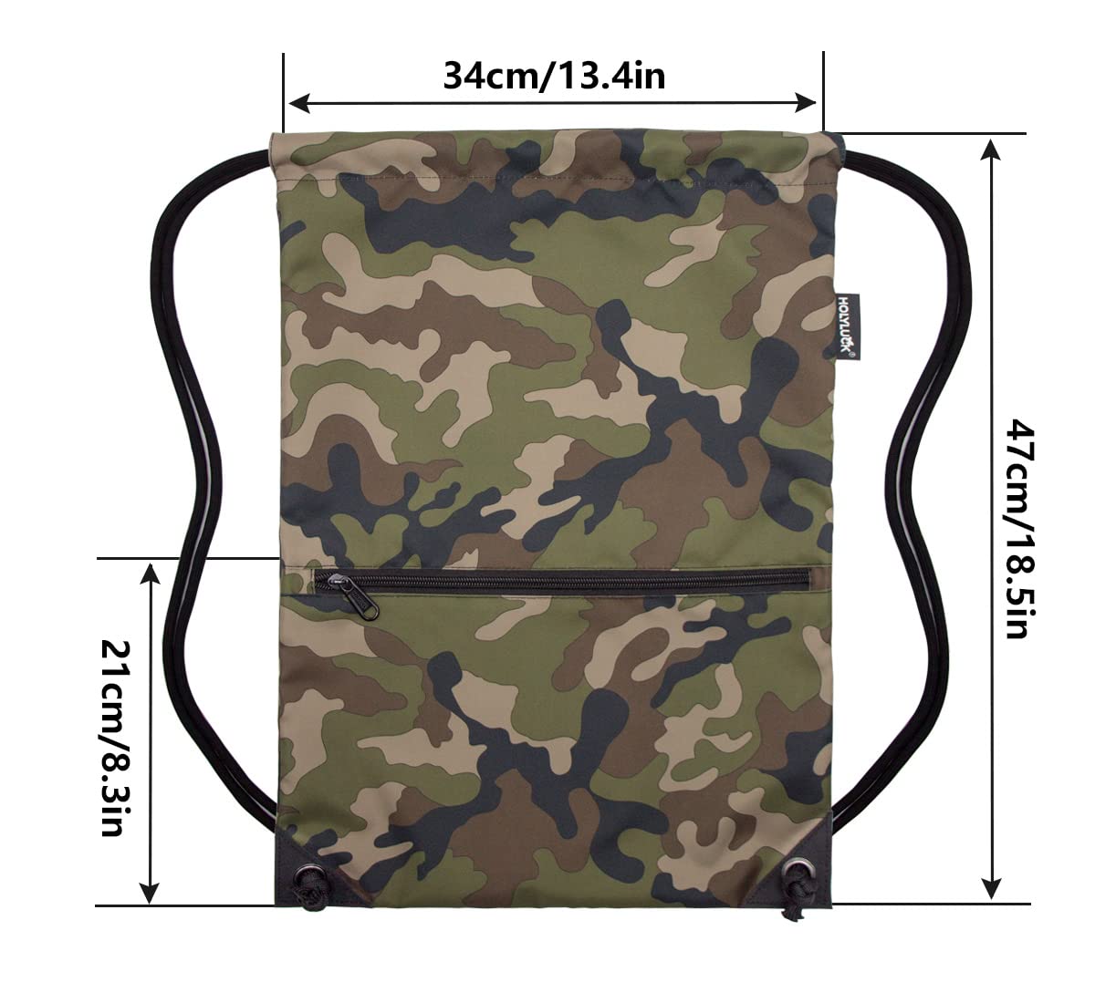 HOLYLUCK Drawstring Backpack Bag Sport Gym Sackpack (jungle camo)