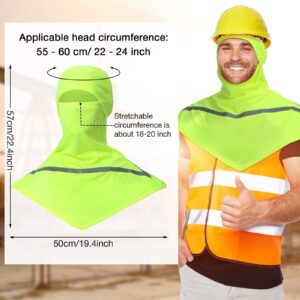 4 Pcs Summer Balaclava Sun Protection Full Face Balaclava with Reflective Strip Cooling Breathable Long Neck Covers (Neon Yellow)