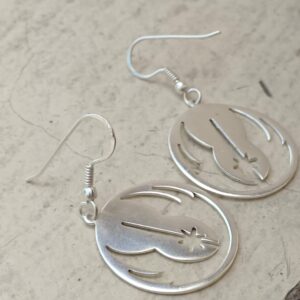 Rebel Alliance Jedi Order Earrings For Women Lightweight Dangle 925 Silver Earrings Hoop Trendy Jewelry Fashionable Fishhook Galactic Accessory Ideal Gift