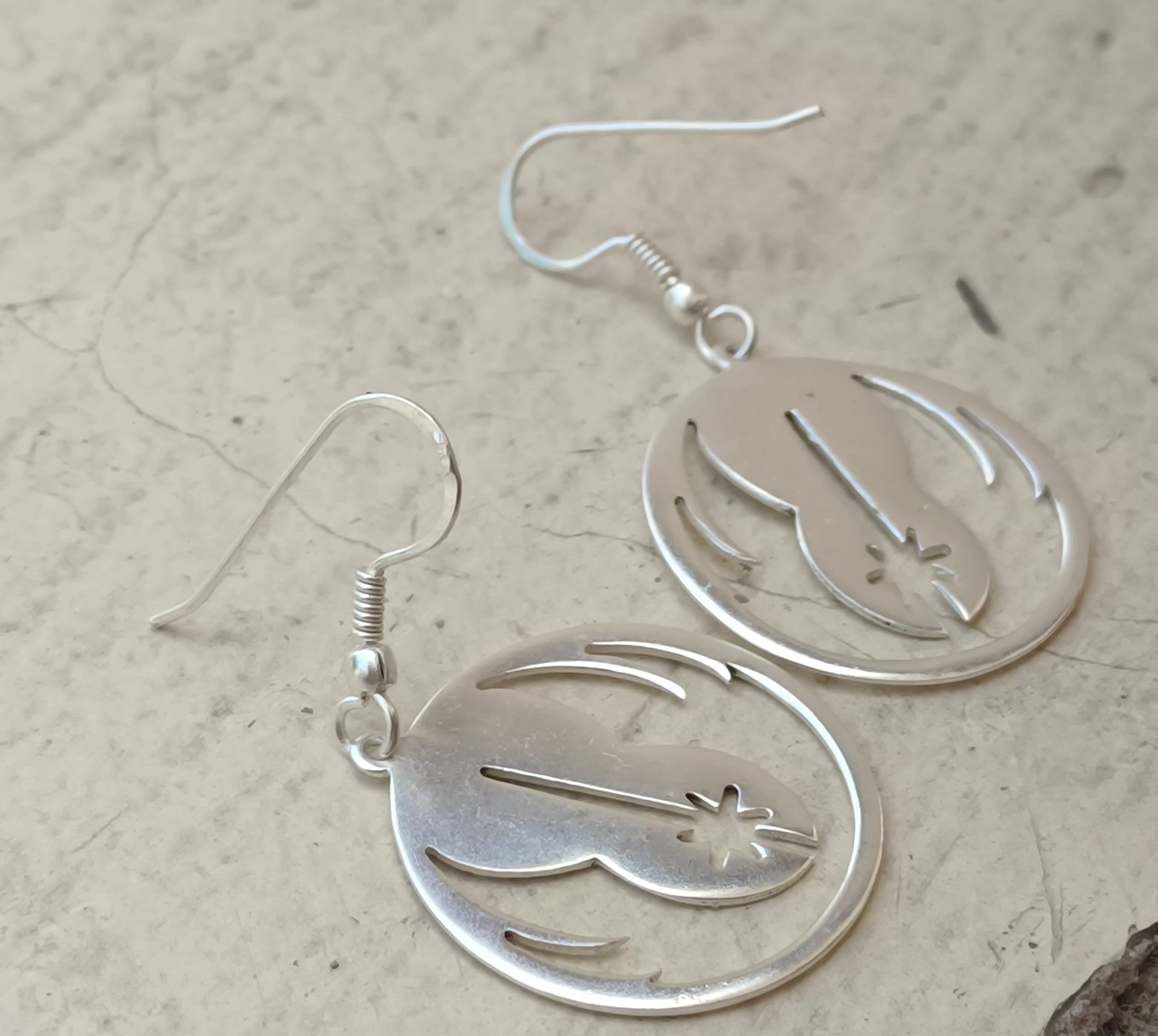 Rebel Alliance Jedi Order Earrings For Women Lightweight Dangle 925 Silver Earrings Hoop Trendy Jewelry Fashionable Fishhook Galactic Accessory Ideal Gift