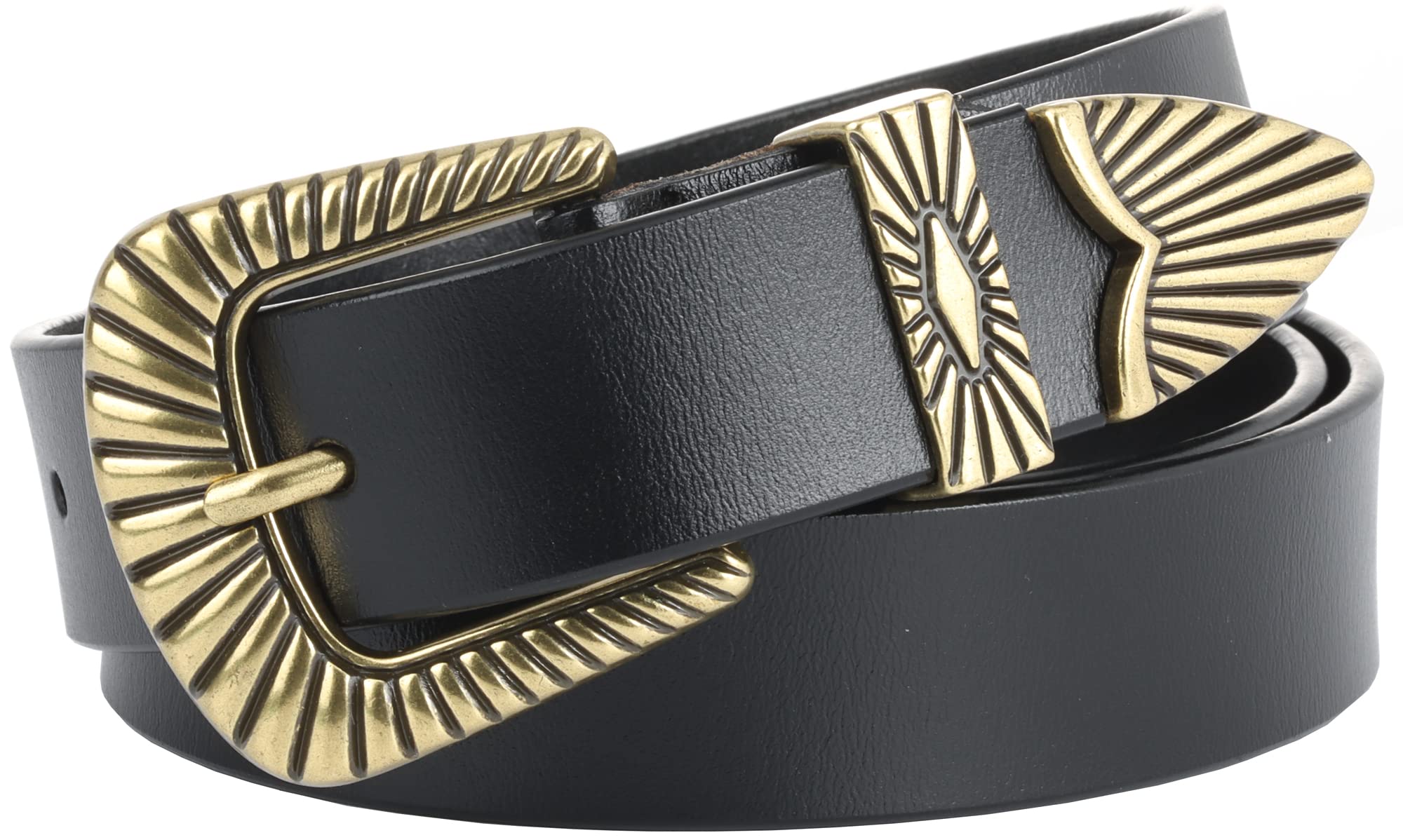 ALAIX Belts for women Women's Belts Silver Gold Buckle leather belts Black Western belts Jeans Pants belts for women