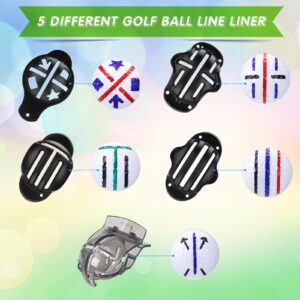 16 Packs Golf Ball Marker Golf Accessories 12 Golf Ball Marking Stencils Letter Stencils Kit Golf Ball Liner Line Marker Template 4 Color Line Markers Pens Golf Ball Alignment and Identification Tool