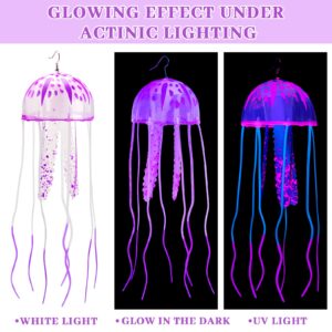 2 Pcs Glow Earrings Jellyfish Dangle Drop Weird Earrings Light up Glow in the Dark Christmas Party Decoration (Purple)