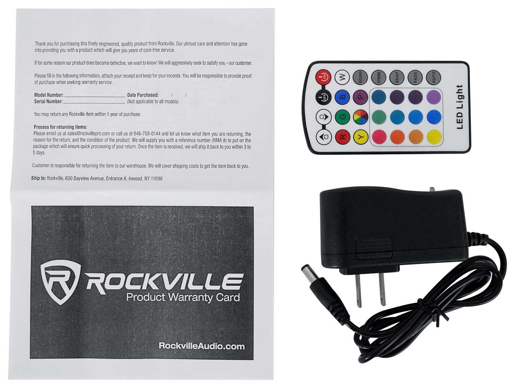 (10) Rockville Mini RF1 RGBWA+ DJ/Party LED Wash Lights (Steel) + RF Remotes