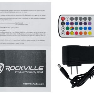 (2) Rockville Mini RF1 RGBWA+ DJ/Party LED Wash Lights (Steel) + RF Remotes