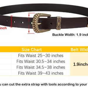 ALAIX Belts for women Women's Belts Silver Gold Buckle leather belts Black Western belts Jeans Pants belts for women