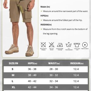 Hiauspor Men's Hiking Cargo Shorts Quick Dry Lightweight Casual Fishing Tactical Golf for Outdoor with 5 Pockets(Khaki, Medium)