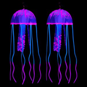 2 Pcs Glow Earrings Jellyfish Dangle Drop Weird Earrings Light up Glow in the Dark Christmas Party Decoration (Purple)