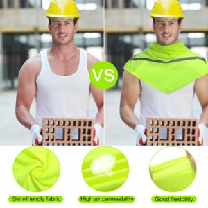 4 Pcs Summer Balaclava Sun Protection Full Face Balaclava with Reflective Strip Cooling Breathable Long Neck Covers (Neon Yellow)